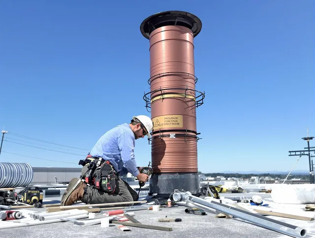 Installed chimney liner by Vernon Chimney Sweep in Vernon, CT
