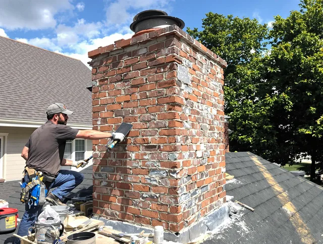 Completed chimney rebuild by Vernon Chimney Sweep in Vernon, CT