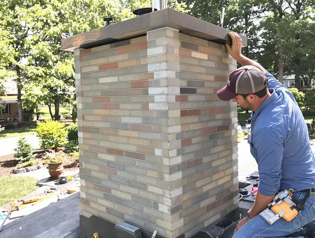 Vernon Chimney Sweep completing a modern chimney remodel in Vernon, CT