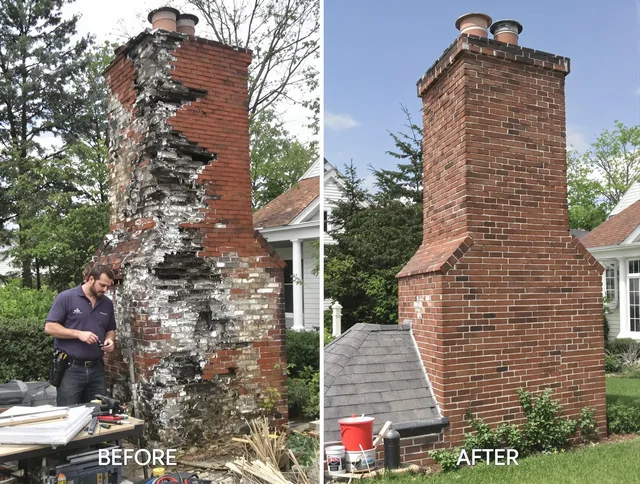 Vernon Chimney Sweep performing a full chimney restoration in Vernon, CT