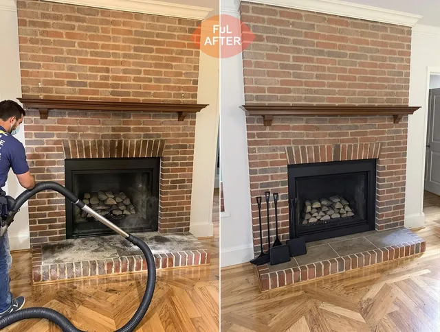 Vernon Chimney Sweep carefully sanitizing a fireplace in Vernon, CT