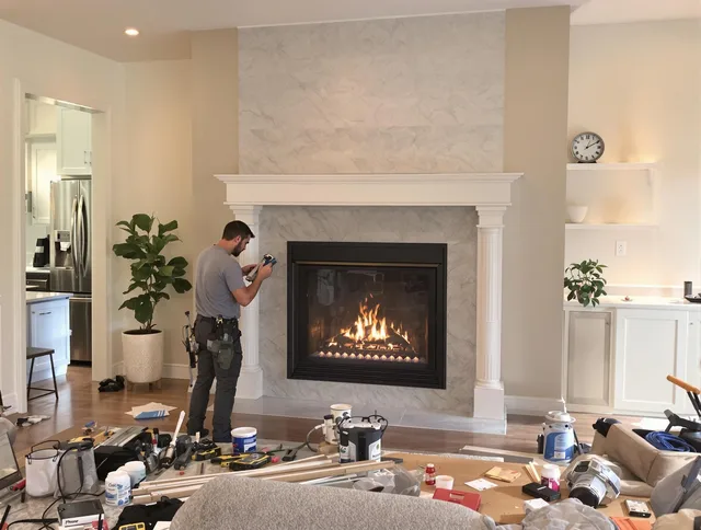Newly installed fireplace by Vernon Chimney Sweep in Vernon, CT