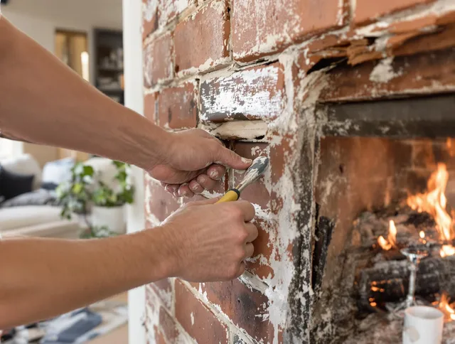 Routine fireplace repair by Vernon Chimney Sweep in Vernon, CT