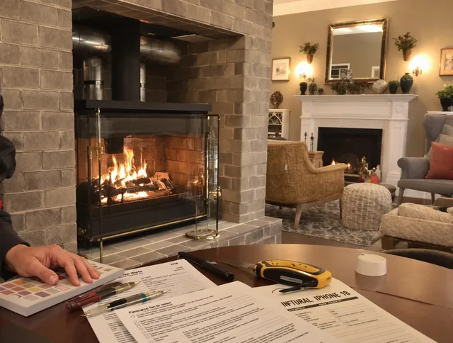 Vernon Chimney Sweep verifying fireplace safety measures in Vernon, CT